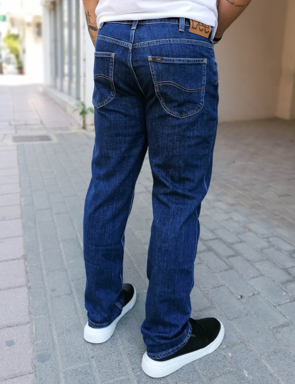 Lee Brooklyn Straight ανδρικό σκούρο μπλε τζιν παντελόνι L452PX46 φωτογραφία